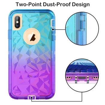 Farverige Gradient hard case til iPhone X XS Max 8 7 6 Plus Telefonen Tilfælde Dække Boliger Beskyttende Fundas Coque til iPhone 8 7 Plus