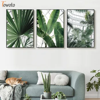 Botaniske Prints palmeblade Plakater Minimalistisk Skandinavisk Lærred Maleri Wall Art Wall Billeder til stuen Urammet