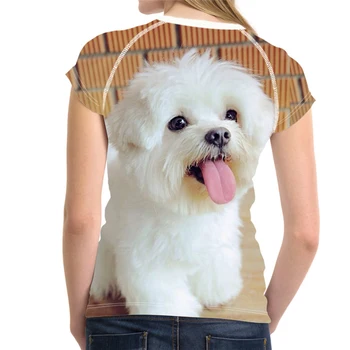 MOZOEYU Dejlige 3D Maltesiske Dog Kvinder Sommeren Korte T-Shirts Mode Brand Fitness T-shirts Streatwear Harajuku-Shirts Tøj