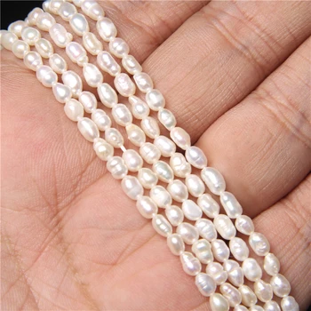 3 mm Oval Naturlig Pearl Perler, Hvide Ferskvand Barok Lille Perle Punch Perler Til Smykker at Gøre DIY Bryllup Forsyninger 14