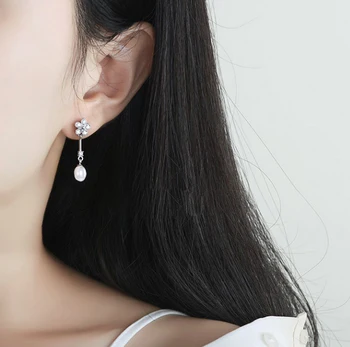 Mode Naturlige ferskvands black pearl stud Øreringe til kvinder Udsøgt engagement perle Øreringe smykker
