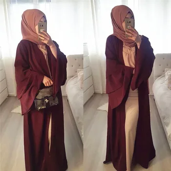 Arabisk-Muslimske Abaya Kjole Kvinder Flæser Kaftan Multi-lag Flare Ærmet Kaftan Lang Robe Kimono Jubah Islamiske Tilbedelse Maxi Kjoler