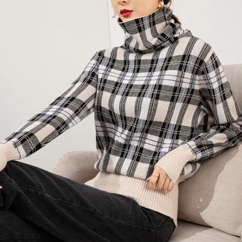 Vinteren Kvindelige Strikket Sweater Kvinder Oversize Trøjer Og Pullovers 2020 Lange ærmer Sort Toppe Trække Femme