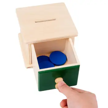 Spædbarn Barn Træ Mønt Bolden Matchende Max Montessori Værktøjer til Baby Børn