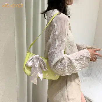 Fine Klassiske Tekstur Kvinder Daisy Underarm Skulder Tasker Kreative Design Smarte Bue Bånd Kvindelige PU Travel Tote Handbag