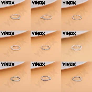 YinDX 925 Sterling Sølv Ring, Simpel Kærlighed, femtakket Stjerne Twist Form, der er Egnet til Oprindelige Europæiske Romantisk Pige Tilbehør