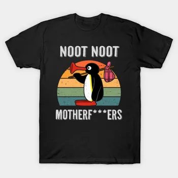 Noot Noot Pingu Sjove Retro t-shirts Overdimensionerede Æstetiske Ulzzang Søde Grafisk t-Shirt til Mænd, 100 Bomuld Camisas Hombre Mandlige