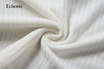 Echoine 2020 summer harajuku enkel hvid slim fit soft kvinde tshirt croptop casual streetwear kvindelige ren firkantet krave tee top