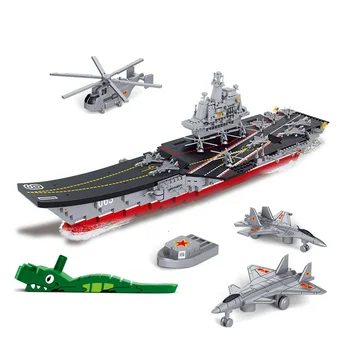 Sluban Militære ubåd sæt båd hangarskibe krigsskib model byggesten skib 3D Konstruktion Mursten Barn gave legetøj