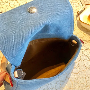 Kvinders Designer Håndtasker 2020 Ny Mørk blå Denim Baguette Form Skulder Tasker Mode Lady Hånd taske Casual Lynlås Armhule Tasker