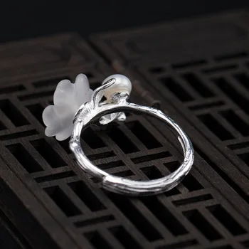 Friblad Naturlige Ferskvands Perle, Krystal Blomst Ægte 925 Sterling Sølv Ringe Til Kvinder, Af Høj Kvalitet, Fine Smykker, Vintage Ring