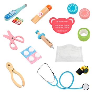 Simulering Træ-First Aid Kit Værktøj Børn Foregive Spille Læge Kids Pædagogisk Legetøj til Børn Gave