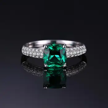 JewelryPalace Pude Skabt Nano Smaragd Ring 925 Sterling Sølv Ringe for Kvinder Engagement Ring Sølv 925 Ædelstene Smykker