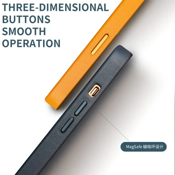 QIALINO Ægte Læder Magnetic Telefon Tilfældet for iPhone12 Pro Max Anti fall Fashion Luksus Ultratynde Tilbage Dække for iPhone12 mini