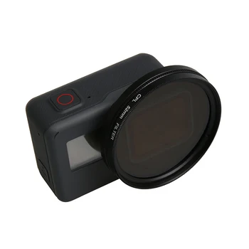52 mm Sort Metal og Glas Cirkulært Polariserende CPL Objektiv Filter-Sæt med Filter Adapter til GoPro Hero 7 6 5 vandtæt Sag