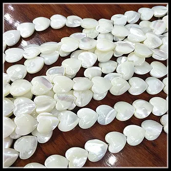 Naturen saltvand shell perler shell strenge hjertet former for armbånd gøre tilbehør, hvid colorssize 6mm 8mm 10mm 12mm 15mm
