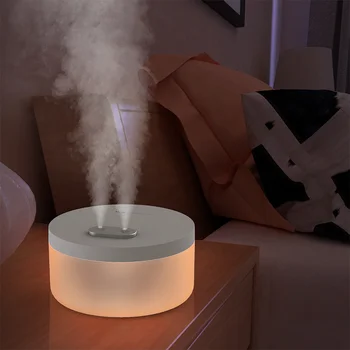 Dobbelt Spray Fugter Stor Kapacitet Luftfugter Nat Lys Luftfugter Purifier Usb-For Soveværelse, Kontor, Hjem Luftrensende