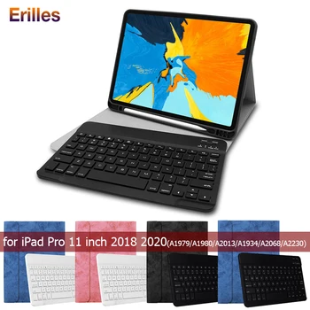 Russisk spansk Tastatur taske til iPad Pro 11 2018 2020 Blyant Indehaveren Tilfælde Dække A1979 A1980 Tilfældet med Tastatur Læder Funda