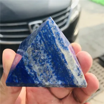 40-50mm naturlige Lapis lazuli sten, kvarts krystal pyramide healing reiki Chakra Energi Tower Hjem Pynt