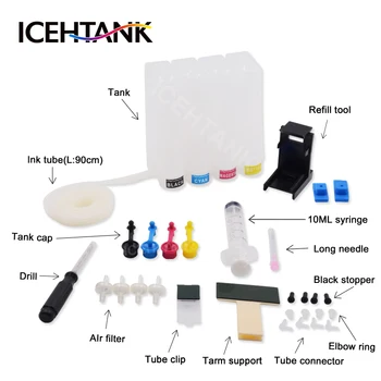 ICEHTANK Diy kit Løbende Blæk System Til HP 140 141 Patron Photosmart C4203 C4213 C4273 C4283 C4293 Printeren Ciss Ink Tank