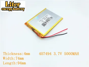 407494 5000mAH 3,7 V Li-ion Tablet pc batteri Til 7,8,9 tommers tablet PC, der Polymer lithiumion-Batteri 3,7 V 407494 PLUG