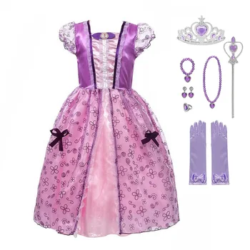 MUABABY Klokkeblomst Kjole med Tilbehør Sæt til Piger Sommeren Prinsesse Dress Up Tøj, Børn Snow White Sofia Fancy Kostume