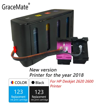 GraceMate 123 CISS Løs Blæk Erstatning for Hp 123 for Deskjet 2620 2600 Printere 2018 Nye Version Printer