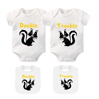YSCULBUTOL Baby Twin Bodysuit Perfekt Sammen Twin Bedste Ven Bacon, Æg Tvillinger Set Dobbelt Baby Twin Søde piger