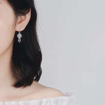 2020 Nye Crystal Vintage SIlver Farve Drop Øreringe til Kvinder Boho Boheme Mode Smykker koreanske Øreringe