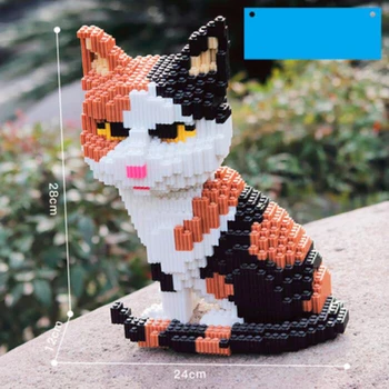 Xizai 8036 perser Kat Hunkat Killing Animal Pet 3D-Model DIY Mini Magic Blokke, Mursten Bygning Legetøj til Børn 28cm høj ingen Box