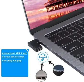 USB-C Mandlige og Kvindelige Adapter,Højre&Venstre Vinklet 90 Grader USB 3.1 Type C Forlængelse Adapter (3A/10G) til MacBook/Pro-Telefoner S10/S9