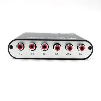 5.1-Lyd Rush Digital Lyd Dekoder Converter 3.5 AUX Optisk SPDIF/ Coaxial Dolby AC3 og DTS stereo(R/L) 5.1 CH Analog Lyd