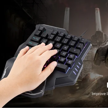 G30 Én-Hånds Mekanisk Tastatur 35 Nøgler LED-Baggrundsbelysning Kabel USB Enkelt Hånd Mini Gaming Tastatur