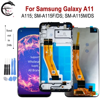 Super AMOLED A115 LCD - + Ramme Til SAMSUNG Galaxy A11 2020 LCD-Display, SM-A115F/DS A115M Skærm Touch Sensor Digitizer Assembly