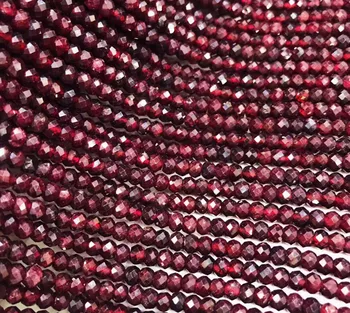 Løse perler granat rondellen facetteret 3/5mm rød 15inch for at lave smykker, halskæde FPPJ engros