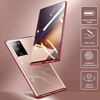 360 Fuld Dækning Dobbeltsidet Glas Magnetisk cover Til Samsung Galaxy S20 10 S9 S8 Plus M31 Til Note 8 9 10 A71 A50 telefonens Cover