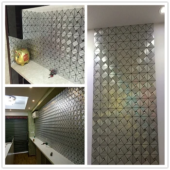 3D wall panel af Metal Geometrisk Mønster Vægmaleri 3d Tapet Luksus Vægge Papir til Stue, Soveværelse, Badeværelse, Køkken Vægge Indretning