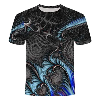 2020 T-shirt til kvinder kortærmet tommer shirt 3D drenge og piger 3D rund hals kortærmet dragon mønster