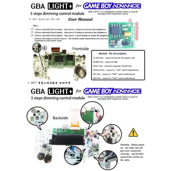 For GBA LYS+ Fremhæve Kabel-Fem-niveau Lysstyrke Modul Fremhæve Aurora Baggrundslys Tilbehør Kits 32/40 pin kabel