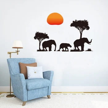 Zs Mærkat 40*100 cm / 16*39 tommer afrika wall stickers soveværelse overflade kunst vinyl til stuen silhuet vægoverføringsbilleder