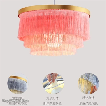 Moderne farve Silke Tråd Vedhæng Lys Led Romantisk Hænge Lamper, Stue, Soveværelse Kunst Home Decor Suspension lamper
