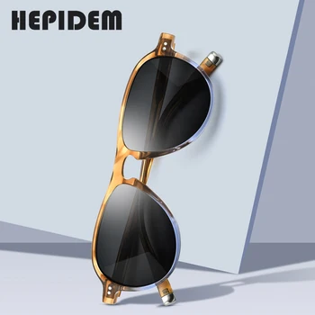 HEPIDEM Acetat Polariserede solbriller til Mænd 2020 Nye Mode Luksus Mærke, Design, Retro Vintage Pilot Solbriller Kvinder 9129
