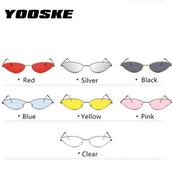 YOOSKE Søde Sexede Cat Eye Solbriller Kvinder 2020 Sommeren Retro Lille Ramme Sort Rød Cateye solbriller til Kvinder