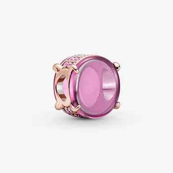 Nye 2021 925 Sterling Sølv Perle Farverige Gennemsigtige Glas Charms Passer Oprindelige Pandora Armbånd Kvinder DIY Smykker Gaver