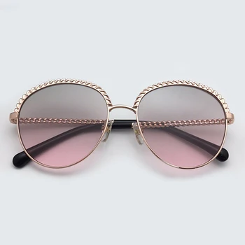 Metal Ramme Solbriller Kvinder 2019 Luksus Nyeste Brand Designer Runde solbriller Mode Nuancer Kvindelige UV400 Med Box