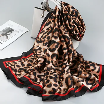 2020 Nye Silke Tørklæde Kvinder Mode Dot Leopard Print Sjaler og Wraps Dame Rejse af Høj Kvalitet Tørklæder Alle-match Tynde Lange Tørklæde