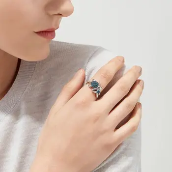 Søde Sølv Farve havskildpadde Søstjerner med Bling Zricon Sten Bryllup Engagement Ring for Kvinder Mode Smykker 2020