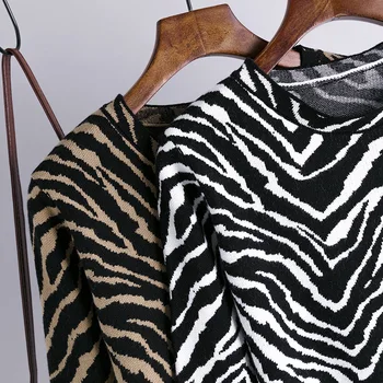 Koreanere Leopard Turtlneck Pullover Women ' s Harajuku trøjer 2020 Efterår og Vinter Lang-Langærmet Retro strikket Sweater, Jumper Dame