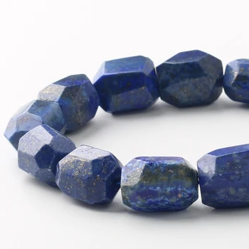 Engros natursten Facetteret Lapis Lazuli Aldrig miste Farve Oval Løs Perler 15
