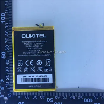 Original batteri til OUKITEL K5 4000mAh batteri Lang standby tid Gave demontering værktøj til OUKITEL Mobil Tilbehør